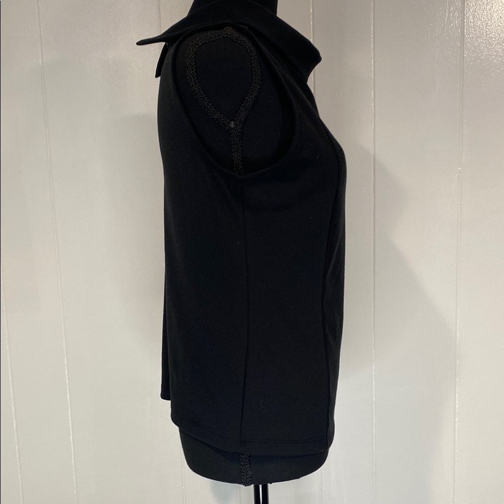 Banana Republic Top Tank Modern Sleeveless Black Silver Button Size Extra Small - Picture 7 of 10